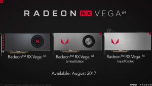 The Radeon RX Vega 64 line up (Source AMD)