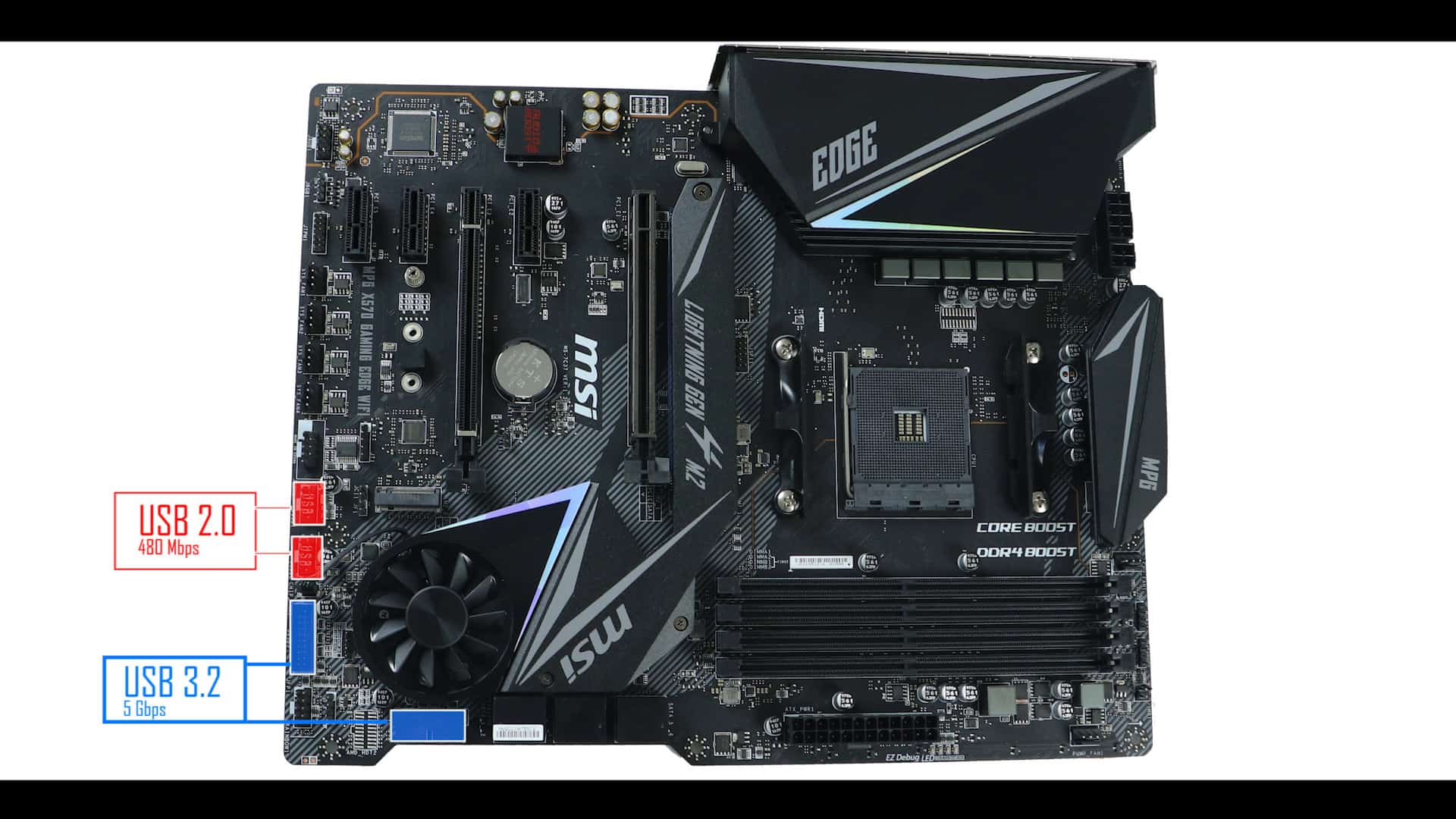 Carte mère AMD AM4 ATX MSI MPG X570 GAMING EDGE WIFI